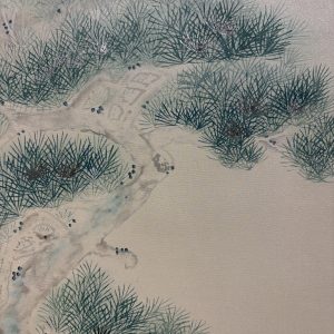 Pine Tree on Iridescent Silk