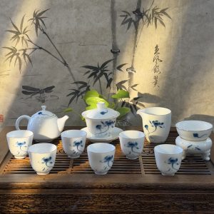 Handpainted Blue & White Porcelain Tea Set 手绘青花瓷茶器礼盒